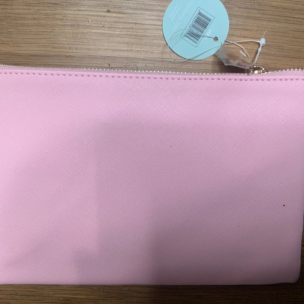 NWT Pink Pencil or Cosmetic Pouch with Heart Patch